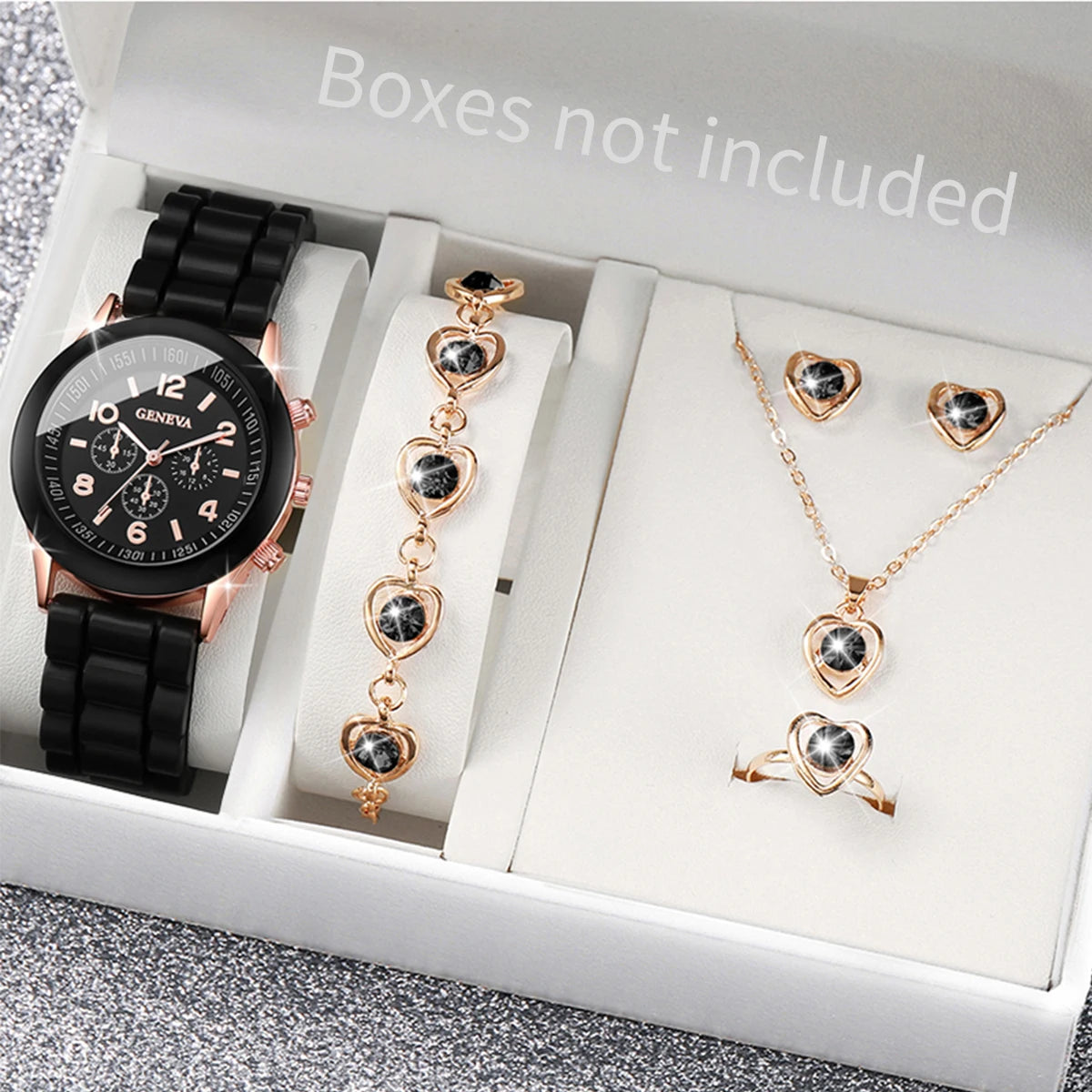 V248 Luxury Women's Quartz Watch & Jewelry Set