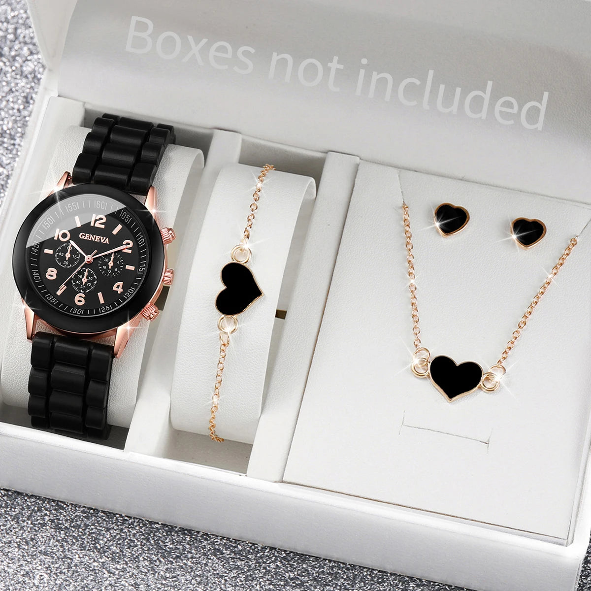 V248 Luxury Women's Quartz Watch & Jewelry Set