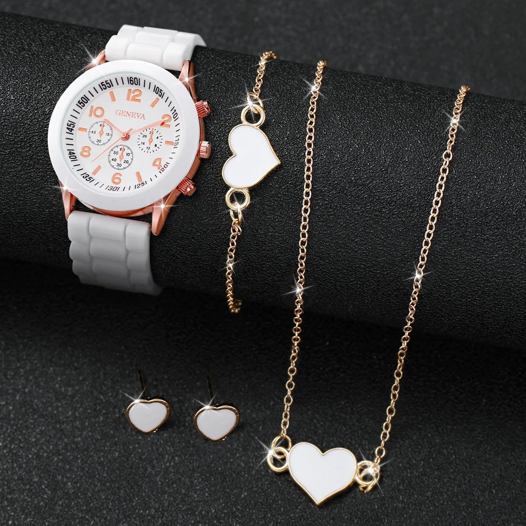 V248 Luxury Women's Quartz Watch & Jewelry Set