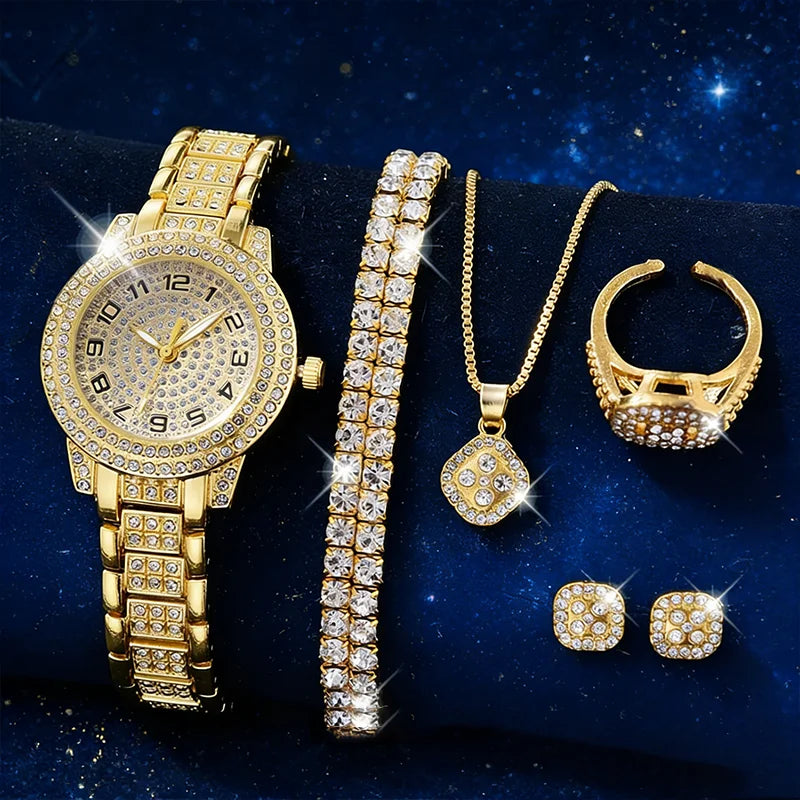 Luxury Women Gold Watch Fashion Ladies Quartz Diamond