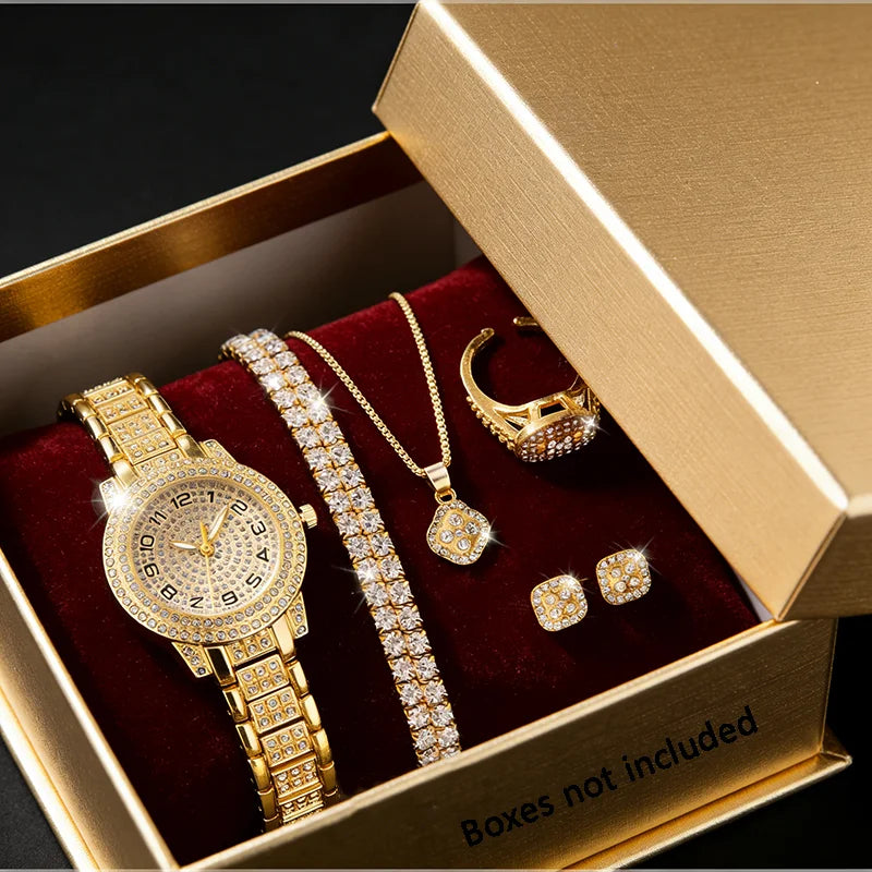 Luxury Women Gold Watch Fashion Ladies Quartz Diamond