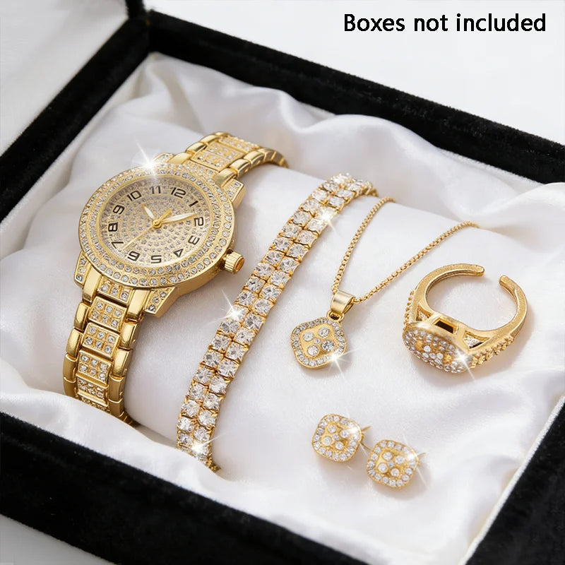 Luxury Women Gold Watch Fashion Ladies Quartz Diamond